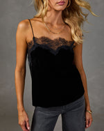 Secret Vow Velvet Lace Trim Cami