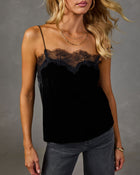 Secret Vow Velvet Lace Trim Cami