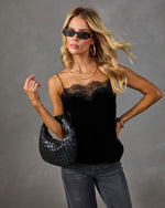 Secret Vow Velvet Lace Trim Cami