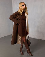 Amaranta Belted Colorblock Wool Coat