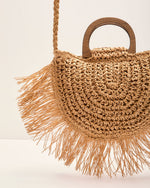 Villa Guest List Fringe Woven Straw Handbag