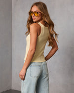 Yellow % Veneta Ribbed Tank Top-4