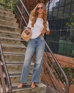 Vintage Wash % VICI Icon Super Stretch High Rise Straight Jeans-2