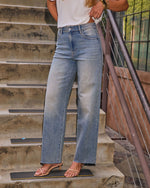 Vintage Wash % VICI Icon Super Stretch High Rise Straight Jeans-3