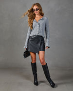 Mandie Knit Ruffle Peplum Cardigan