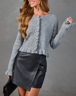 Mandie Knit Ruffle Peplum Cardigan