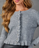 Mandie Knit Ruffle Peplum Cardigan