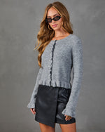 Mandie Knit Ruffle Peplum Cardigan