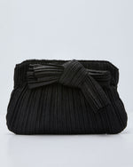 Zolie Pleated Lurex Bow Clutch