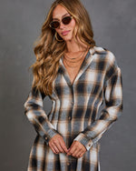 Robynn Plaid Midi Shirt Dress