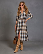 Robynn Plaid Midi Shirt Dress