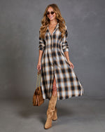 Robynn Plaid Midi Shirt Dress
