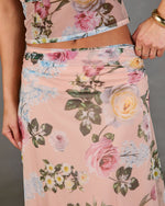 Petal Dream Floral Mesh Midi Skirt
