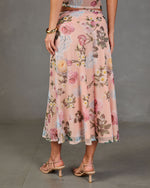 Petal Dream Floral Mesh Midi Skirt