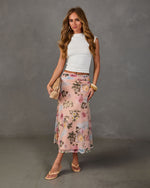 Petal Dream Floral Mesh Midi Skirt