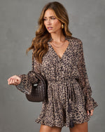 Julian Leopard Print Waist Tie Romper