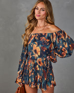 Natalei Pleated Chiffon Waist Tie Romper