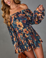 Natalei Pleated Chiffon Waist Tie Romper
