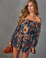 Natalei Pleated Chiffon Waist Tie Romper