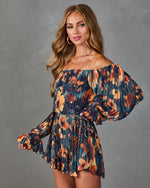 Natalei Pleated Chiffon Waist Tie Romper