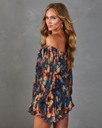 Natalei Pleated Chiffon Waist Tie Romper
