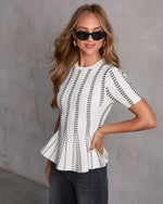 Lesslie Knit Peplum Top