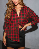 Jesena Plaid Collared Top