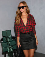 Jesena Plaid Collared Top