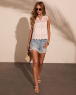 Darling Hour Cotton Lace Eyelet Tank Top