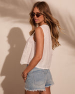 Darling Hour Cotton Lace Eyelet Tank Top