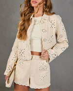 Softly Wandering Eyelet Scallop Trim Shorts