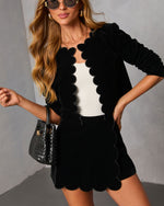 Martie Scallop Velvet Skort