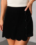 Martie Scallop Velvet Skort