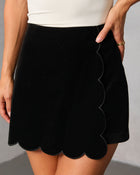 Martie Scallop Velvet Skort