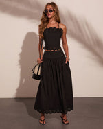 Easy Poise Floral Eyelet Maxi Skirt
