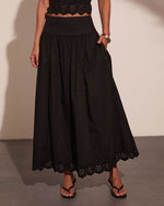 Easy Poise Floral Eyelet Maxi Skirt