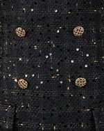 Curtain Call Tweed Off the Shoulder Sequin Mini Dress