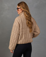Luxe Embrace Cable Knit Funnel Neck Jacket