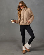 Luxe Embrace Cable Knit Funnel Neck Jacket
