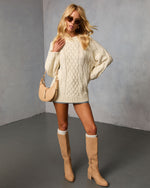 Cozy Crest Oversized Cable Knit Sweater