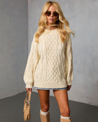 Cozy Crest Oversized Cable Knit Sweater