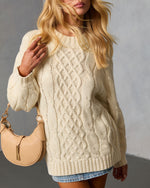 Cozy Crest Oversized Cable Knit Sweater