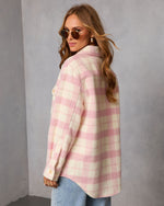 Winter Darling Plaid Button Up Shirt Jacket