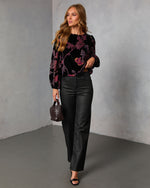 Dusk Undone Printed Velvet Top