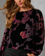 Dusk Undone Printed Velvet Top