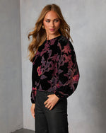 Dusk Undone Printed Velvet Top