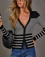 Shelia Striped Ribbed Knit Top