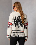 Dreval Fringe Snowflake Fair Isle Sweater