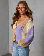 Calm Hour Chunky Color Block Cardigan