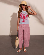 Harbor Coast Knit Graphic Lobster Sleeveless Sweater